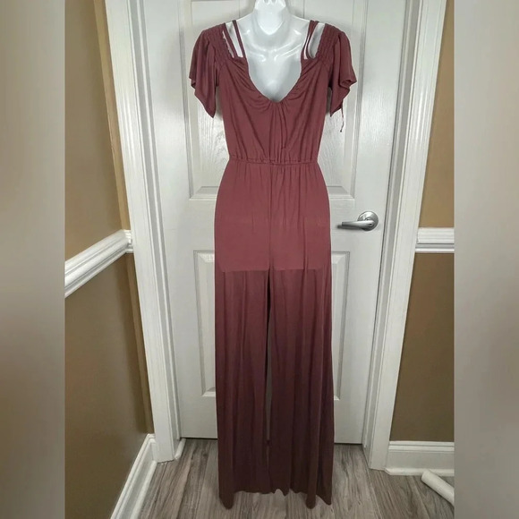 GIANNI BINI MAROON COLOR JUMPSUIT XS - Picture 4 of 6